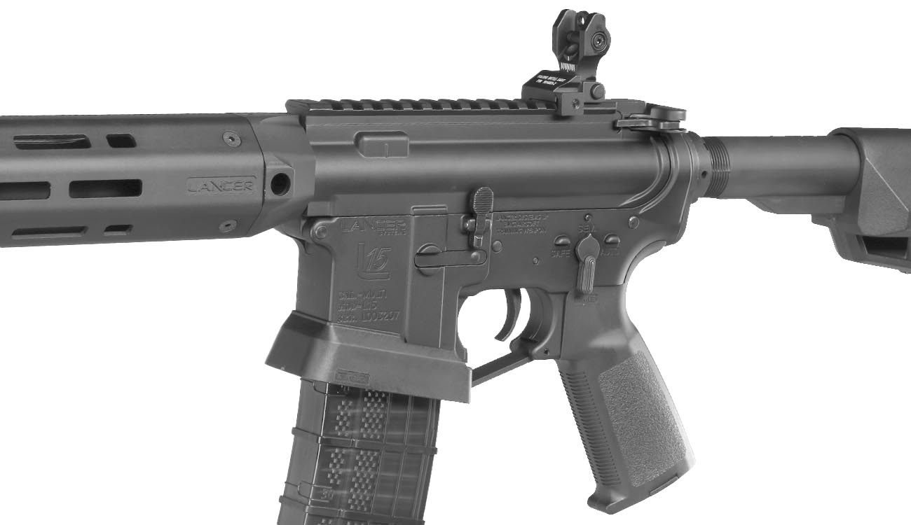 King Arms / EMG Lancer Systems L15 Defense 15 Zoll Vollmetall S-AEG 6mm BB schwarz - Aluminium Version Bild 7