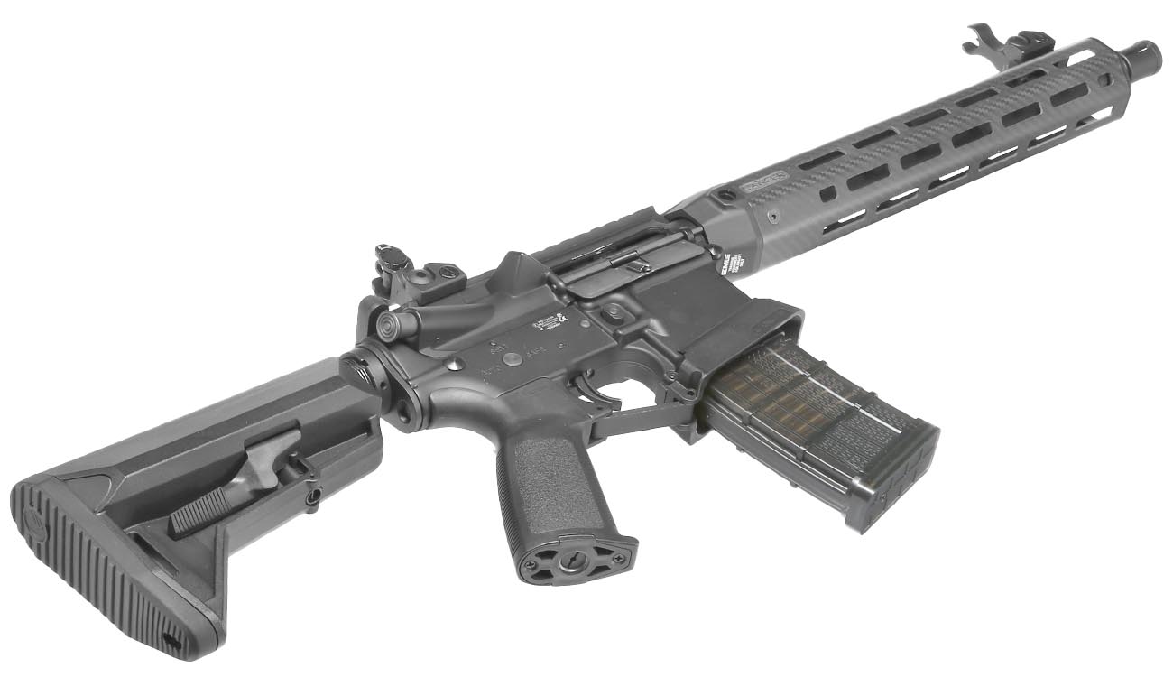 King Arms / EMG Lancer Systems L15 Defense 12 Zoll Vollmetall S-AEG 6mm BB schwarz - Real Carbon Version Bild 4