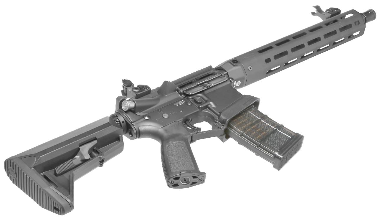 King Arms / EMG Lancer Systems L15 Defense 12 Zoll Vollmetall S-AEG 6mm BB schwarz - Aluminium Version Bild 4