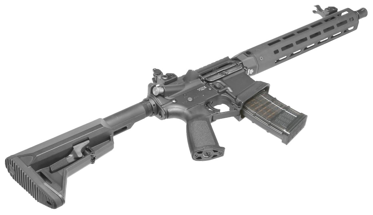 King Arms / EMG Lancer Systems L15 Defense 12 Zoll Vollmetall S-AEG 6mm BB schwarz - Aluminium Version Bild 5