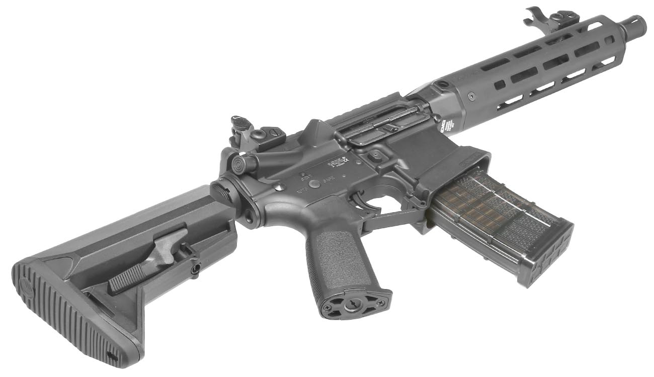 King Arms / EMG Lancer Systems L15 Defense 8 Zoll Vollmetall S-AEG 6mm BB schwarz - Aluminium Version Bild 4