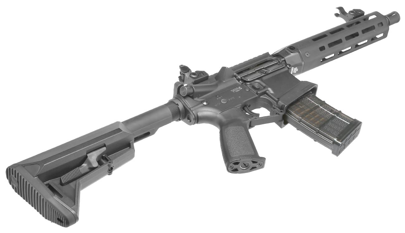 King Arms / EMG Lancer Systems L15 Defense 8 Zoll Vollmetall S-AEG 6mm BB schwarz - Aluminium Version Bild 5