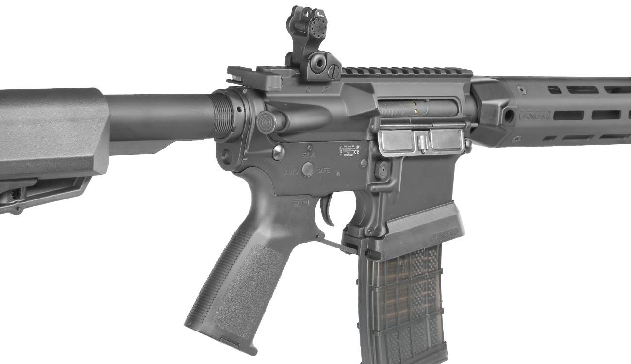 King Arms / EMG Lancer Systems L15 Defense 8 Zoll Vollmetall S-AEG 6mm BB schwarz - Aluminium Version Bild 8