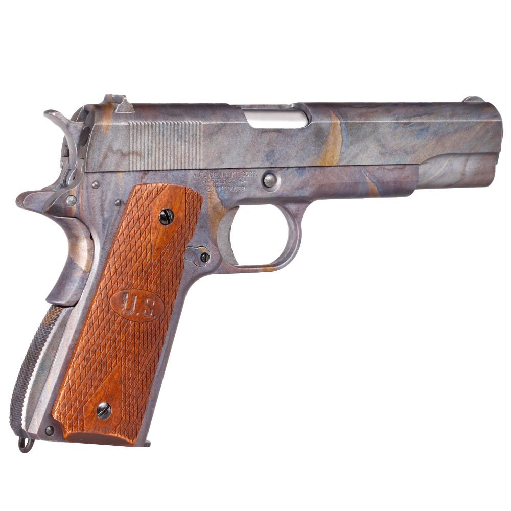 Cybergun / AWC Auto-Ordnance 1911 Vollmetall GBB 6mm BB Marple Pattern - Echtholzgriffschalen Bild 4