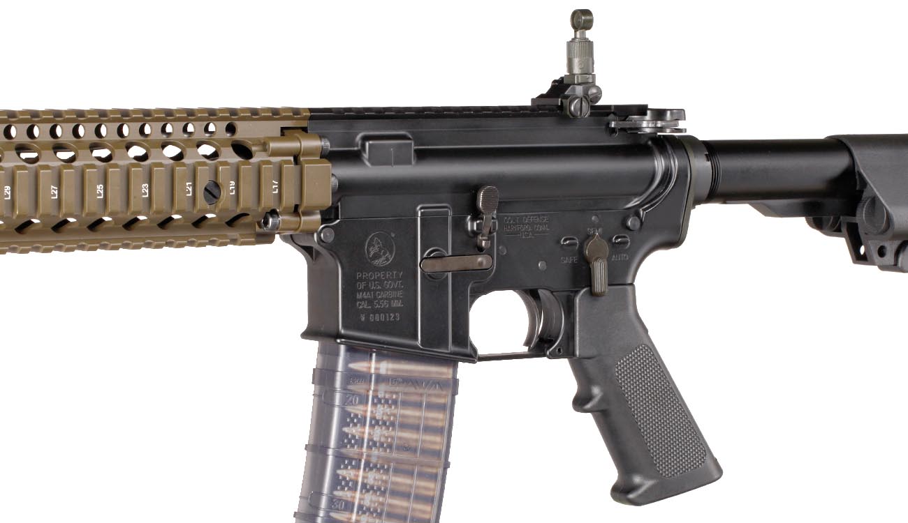 EMG / Cyma Colt MK18 MOD1 Vollmetall CGS T8-System Gas-Blow-Back 6mm BB Dualtone Bild 8