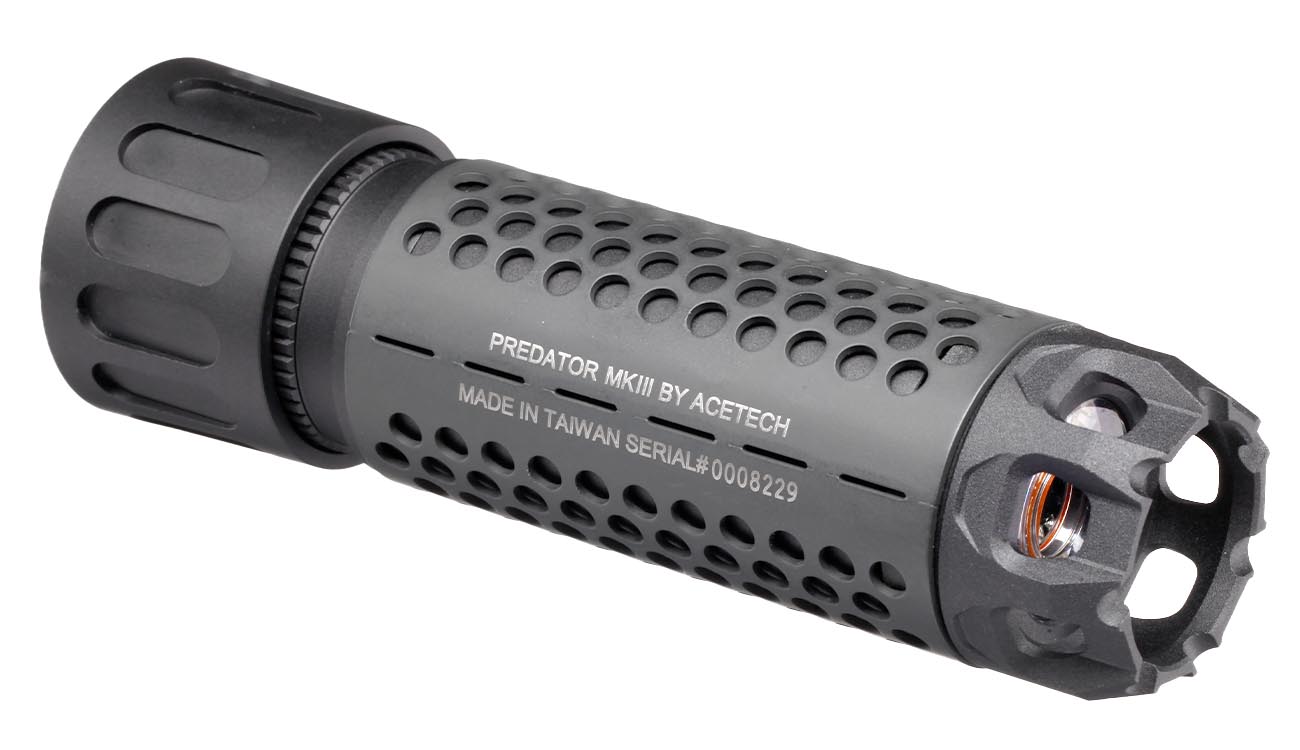 Acetech Predator MKIII Suppressor mit Bifrost M Multi-Color Flame Effect Flasher Unit inkl. Akku + Flash-Hider 14mm- schwarz Bild 1