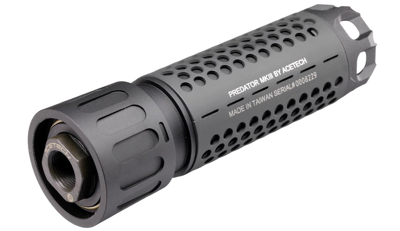 Acetech Predator MKIII Suppressor mit Bifrost M Multi-Color Flame Effect Flasher Unit inkl. Akku + Flash-Hider 14mm- schwarz Bild 4