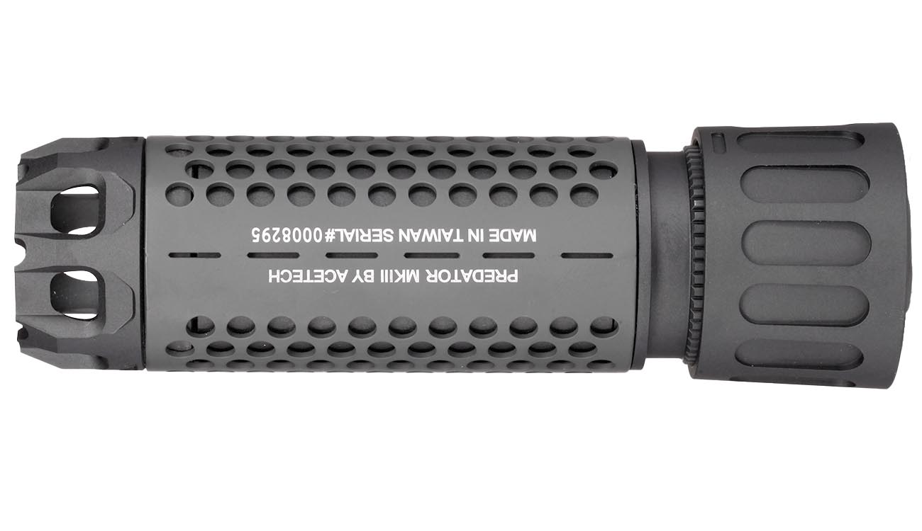 Acetech Predator MKIII Suppressor mit Blaster MS Flame Effect Flasher Unit inkl. Akku + Flash-Hider 14mm- schwarz Bild 2