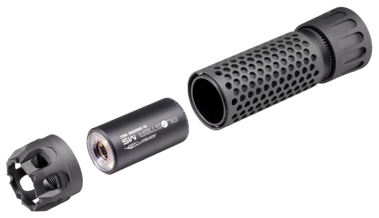 Acetech Predator MKIII Suppressor mit Blaster MS Flame Effect Flasher Unit inkl. Akku + Flash-Hider 14mm- schwarz Bild 6