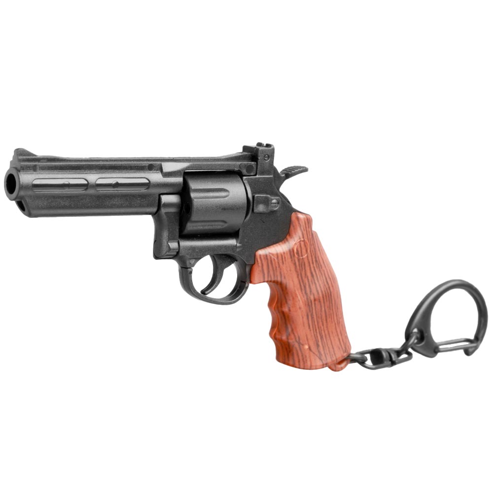 WoSport Schlsselanhnger Revolver 1:4 Miniaturmodell schwarz/braun