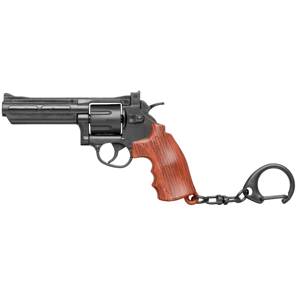 WoSport Schlsselanhnger Revolver 1:4 Miniaturmodell schwarz/braun Bild 1