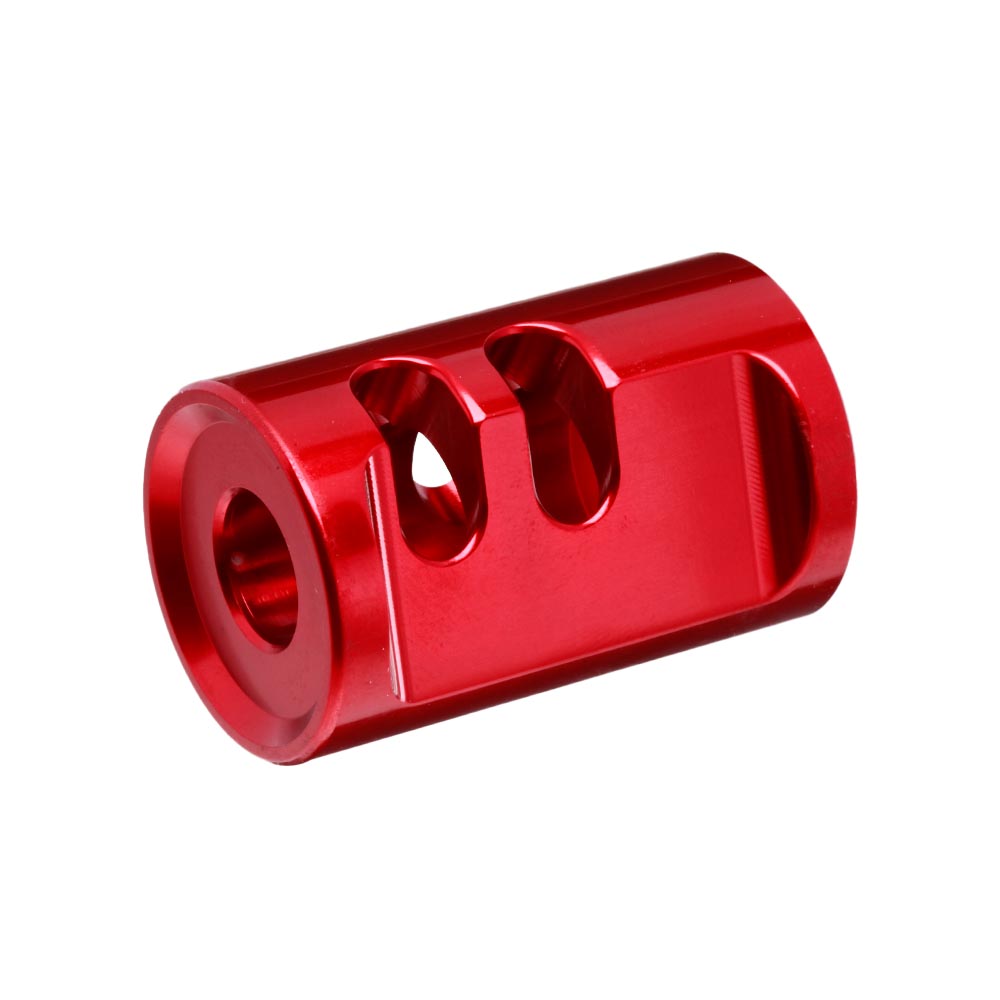 TTI Airsoft CNC Aluminium Compensator Type-A f. Pistolen mit 14mm- Auengewinde rot Bild 1