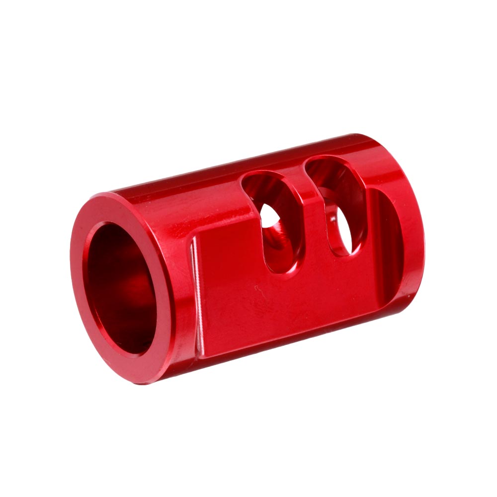 TTI Airsoft CNC Aluminium Compensator Type-A f. Pistolen mit 14mm- Auengewinde rot Bild 3