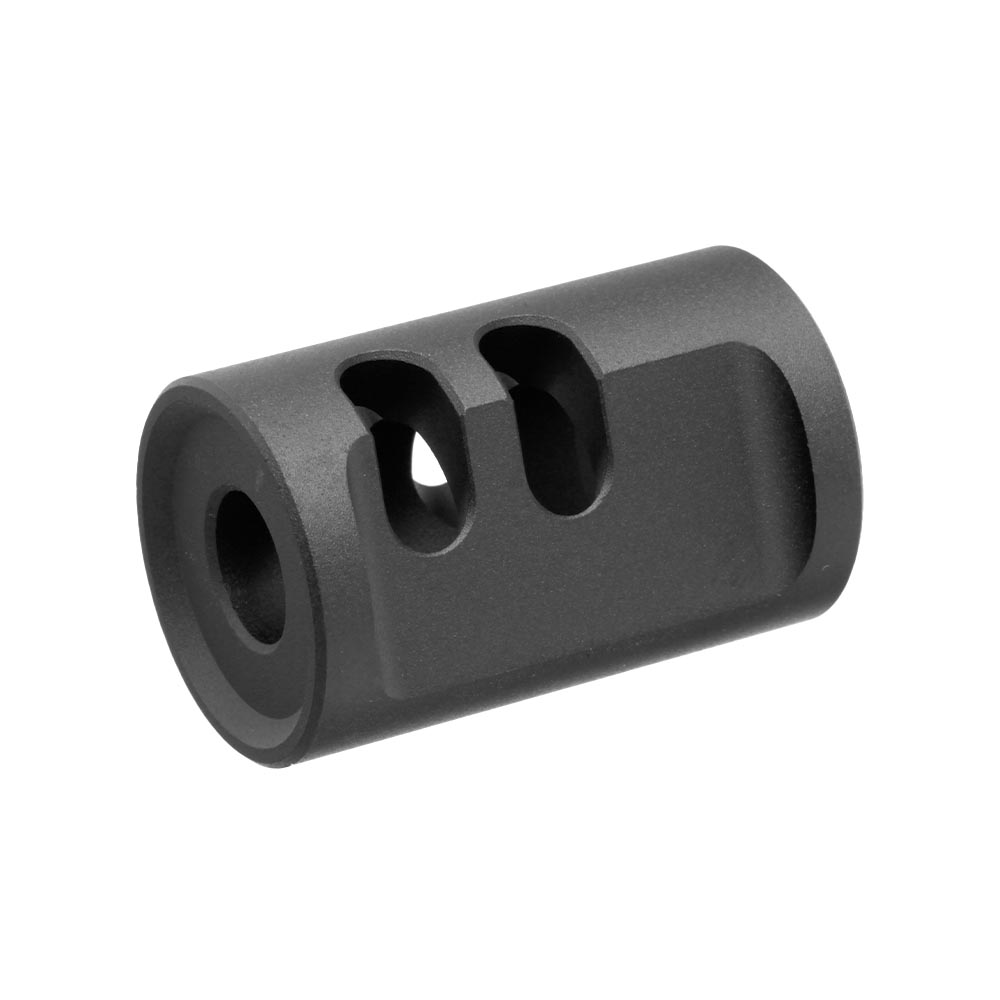 TTI Airsoft CNC Aluminium Compensator Type-A f. Pistolen mit 14mm- Auengewinde schwarz Bild 1