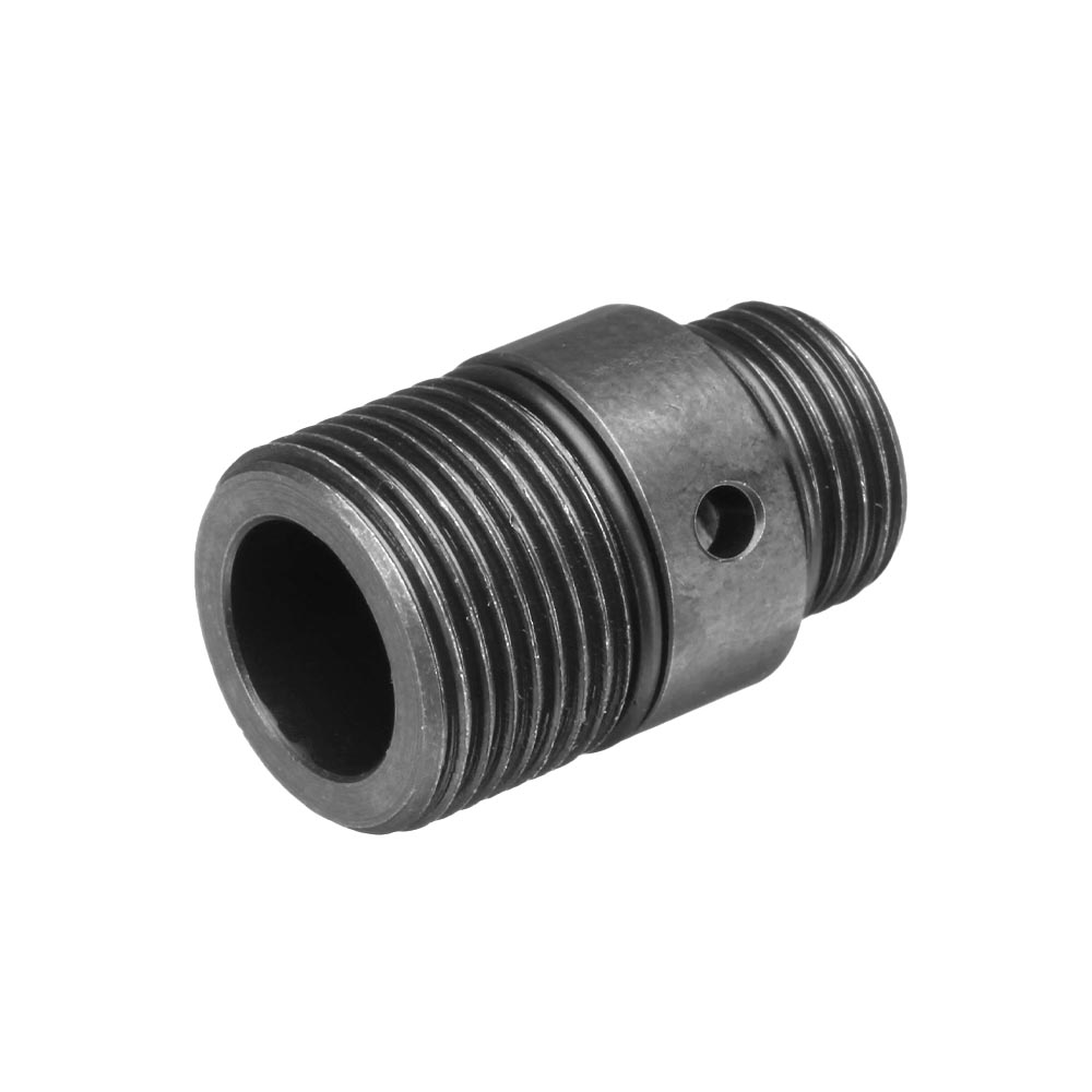 CTM CNC Stahl Silencer Adapter 11mm+ Innengewinde auf 14mm- Auengewinde schwarz