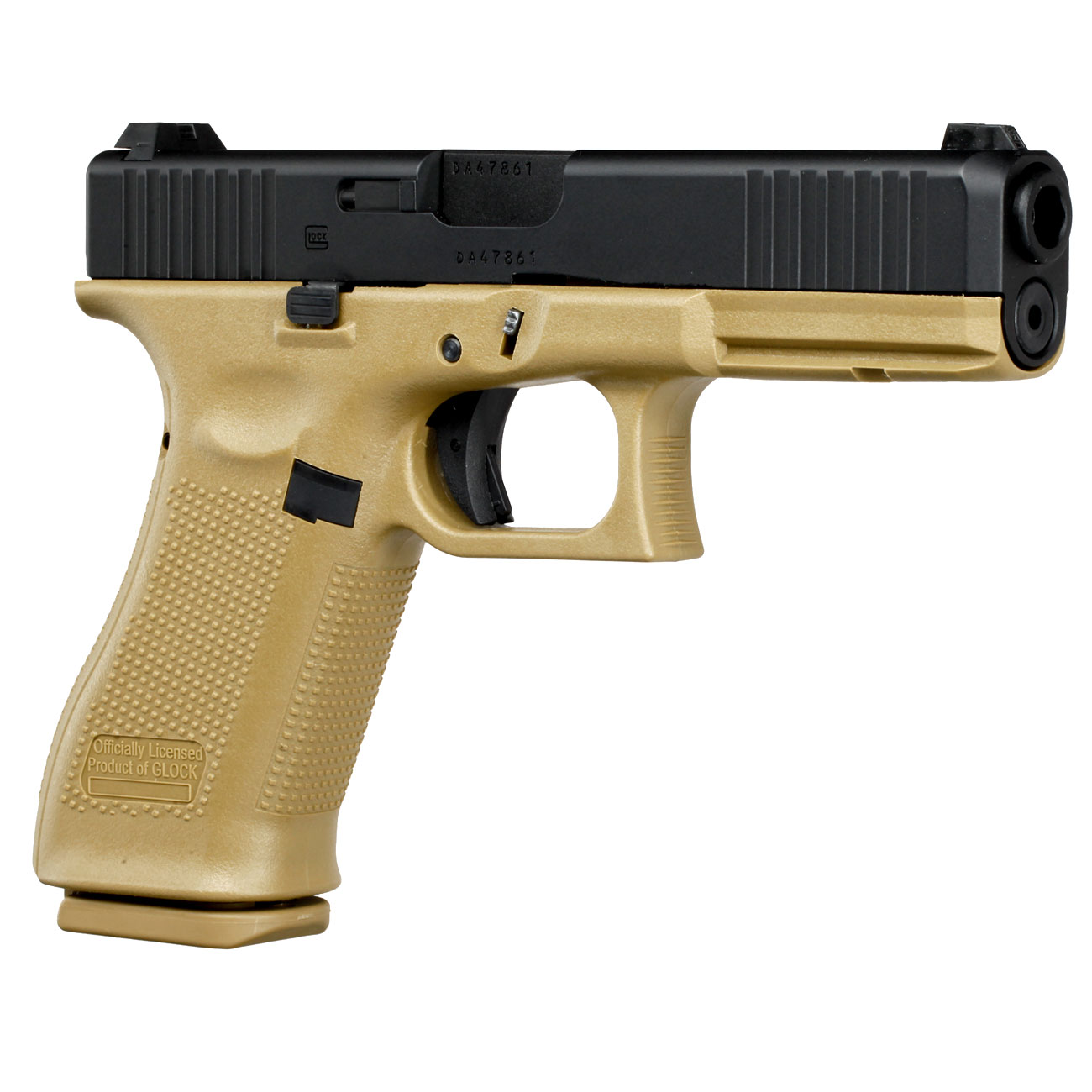 Glock 17 Gen. 5 Airsoftpistole mit Metallschlitten GBB 6mm BB schwarz / coyote French Army Edition Bild 7