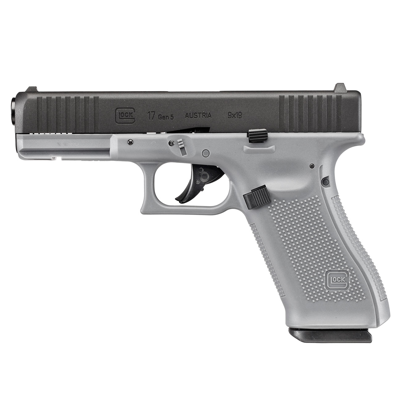 Glock 17 Gen. 5 Airsoft mit Metallschlitten CO2 BlowBack 6mm BB schwarz / Tungsten Grey Bild 1
