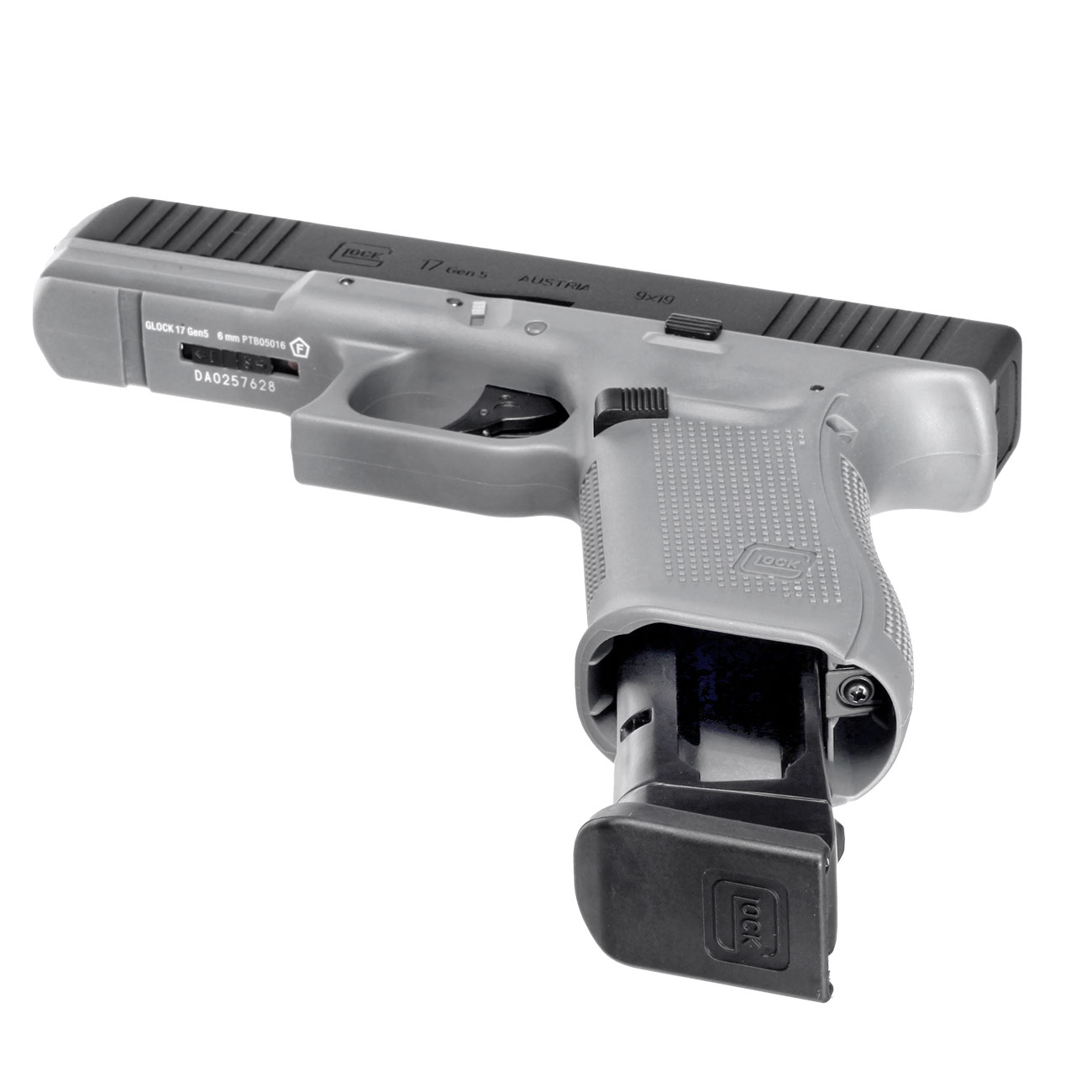 Glock 17 Gen. 5 Airsoft mit Metallschlitten CO2 BlowBack 6mm BB schwarz / Tungsten Grey Bild 5