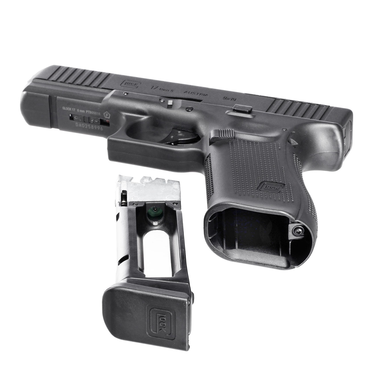 Glock 17 Gen. 5 MOS Airsoft mit Metallschlitten CO2 BlowBack 6mm BB schwarz Bild 6
