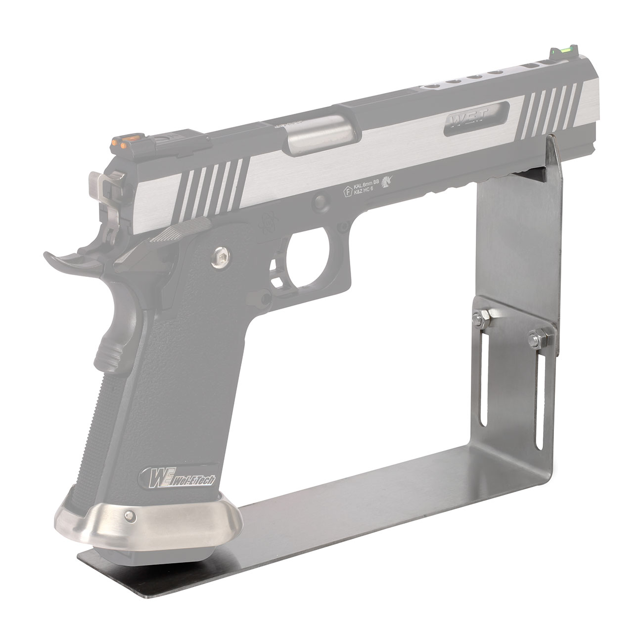 Wei-ETech Stainless Steel Pistolen Display Stnder Flat-Type silber Bild 3