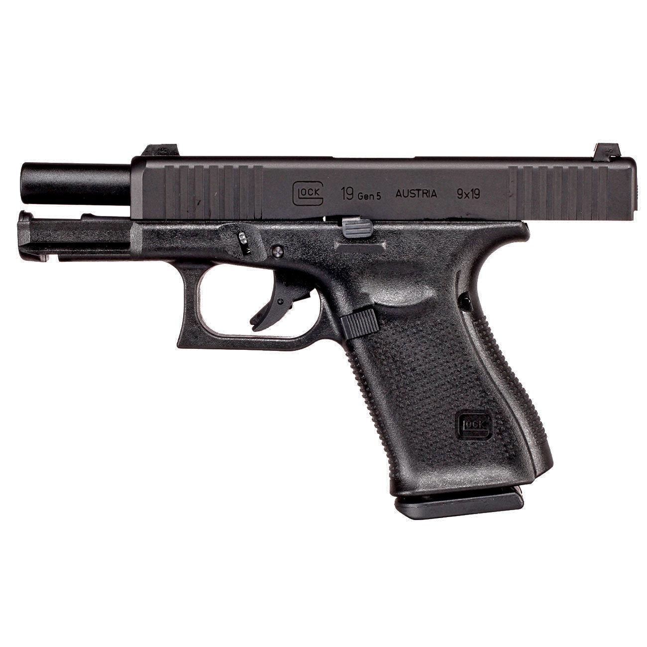 Glock 19 Gen. 5 Airsoft mit Metallschlitten GBB 6mm BB schwarz Bild 2
