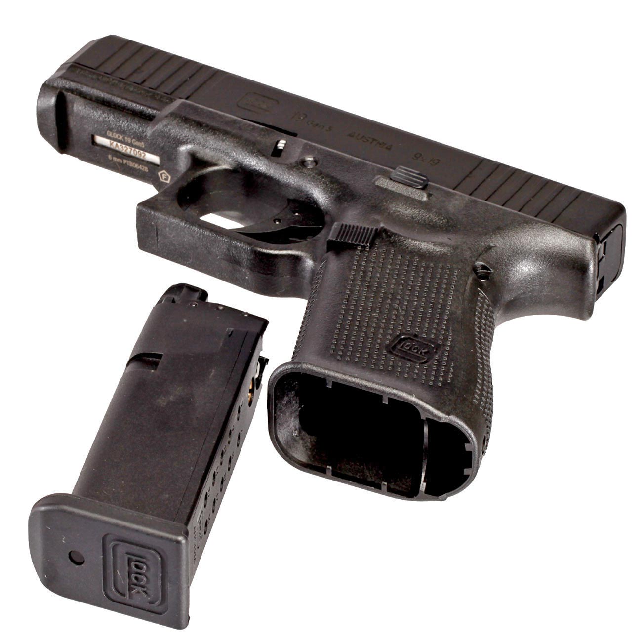 Glock 19 Gen. 5 Airsoft mit Metallschlitten GBB 6mm BB schwarz Bild 6