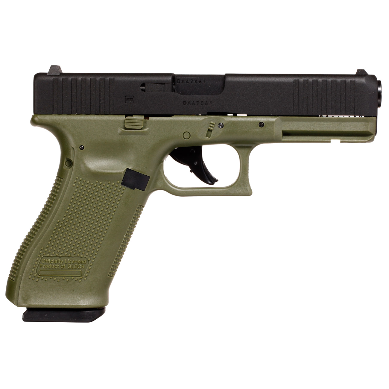 Glock 17 Gen. 5 Airsoft mit Metallschlitten CO2 BlowBack 6mm BB schwarz / Battlefield Green Bild 3