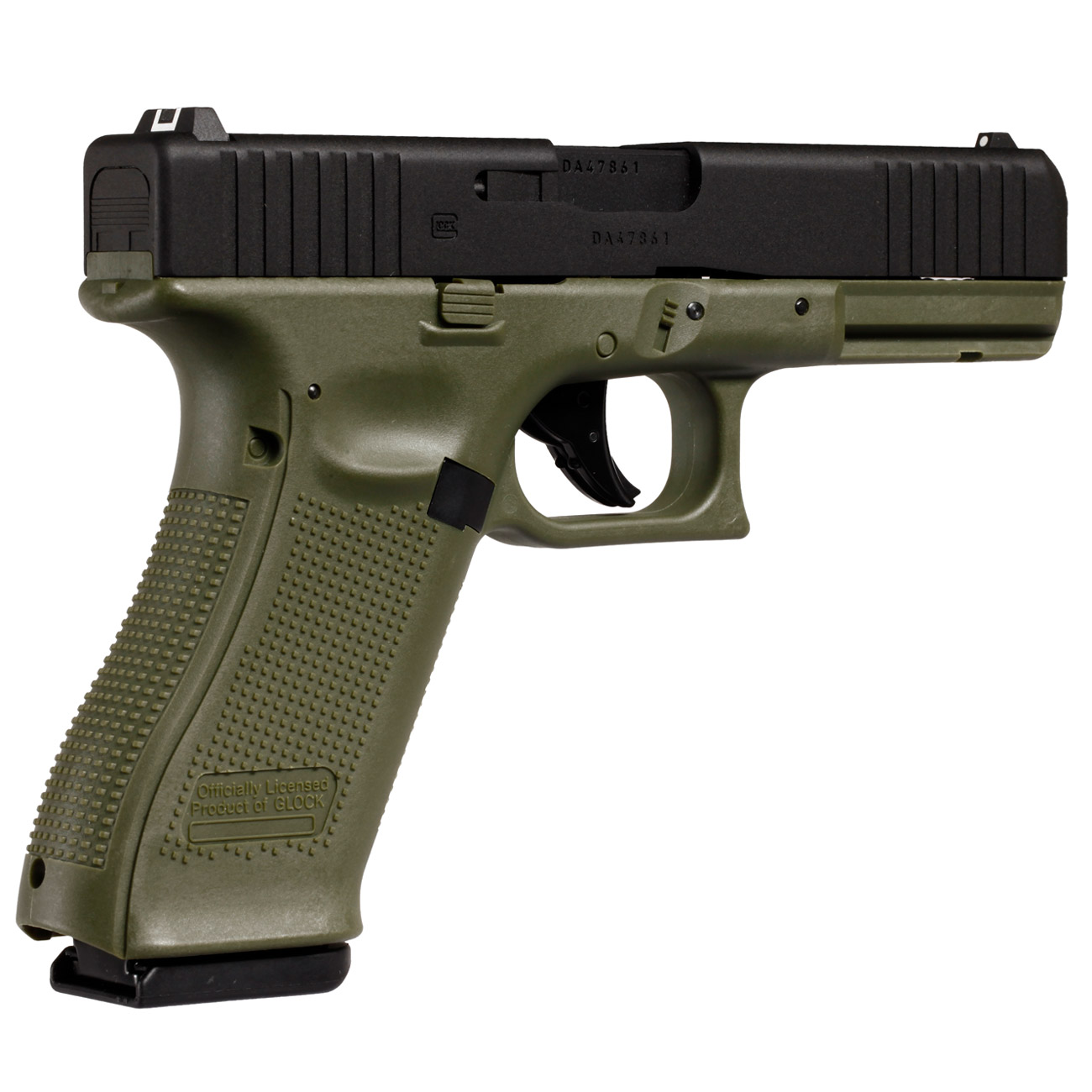 Glock 17 Gen. 5 mit Metallschlitten CO2 BlowBack 6mm BB schwarz / Battlefield Green Bild 4