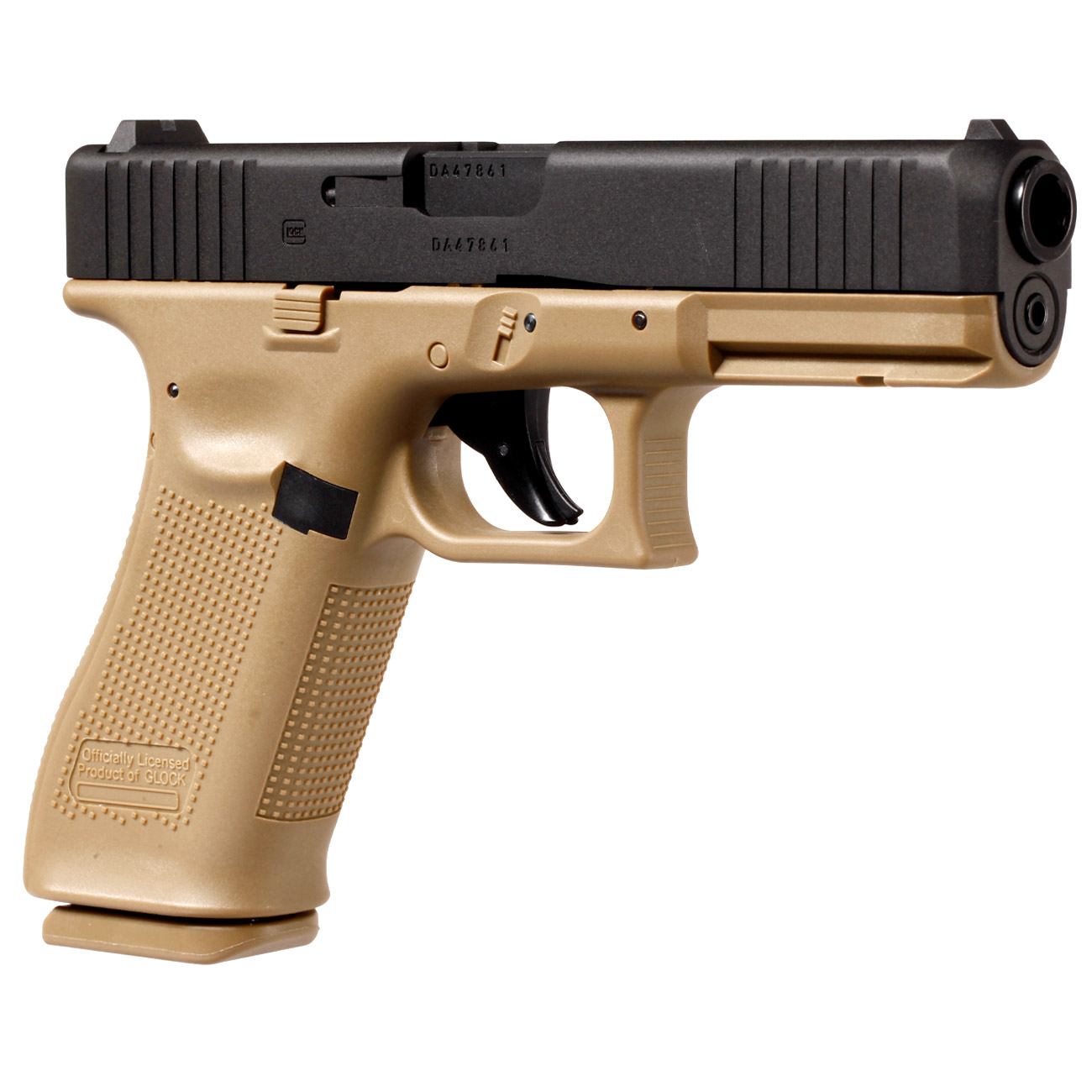 Glock 17 Gen. 5 Airsoft mit Metallschlitten CO2 BlowBack 6mm BB schwarz / coyote Bild 7