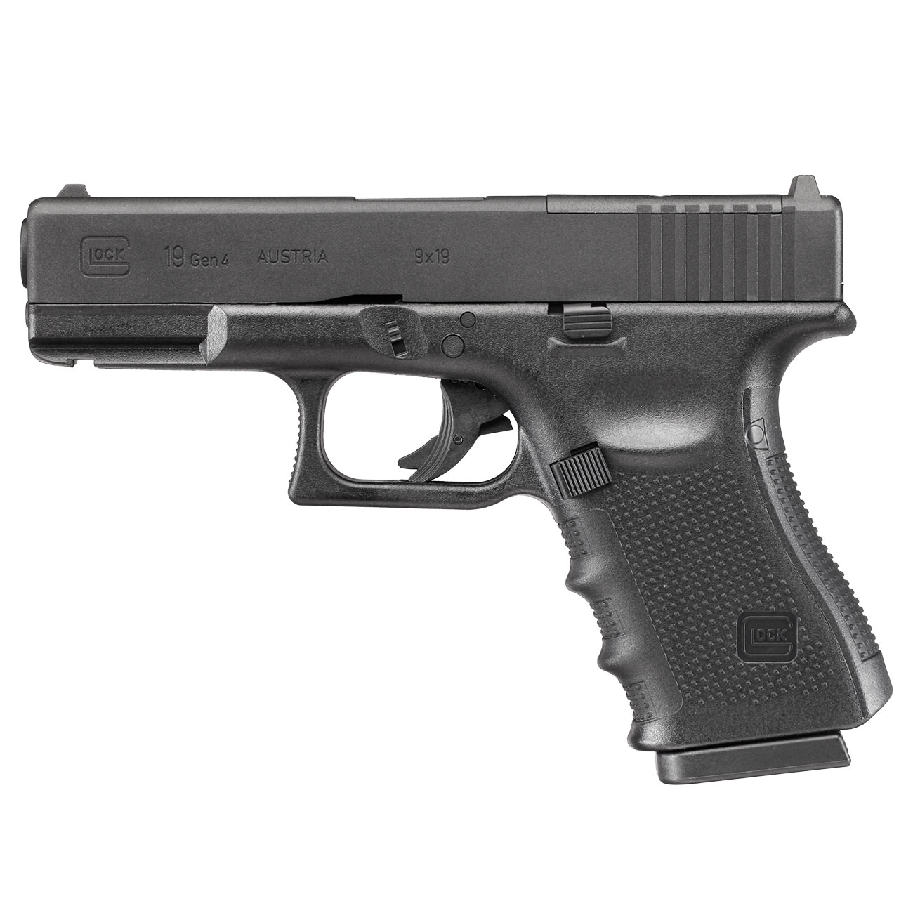 Glock 19 Gen. 4 MOS Airsoft mit Metallschlitten CO2 NBB 6mm BB schwarz Bild 1