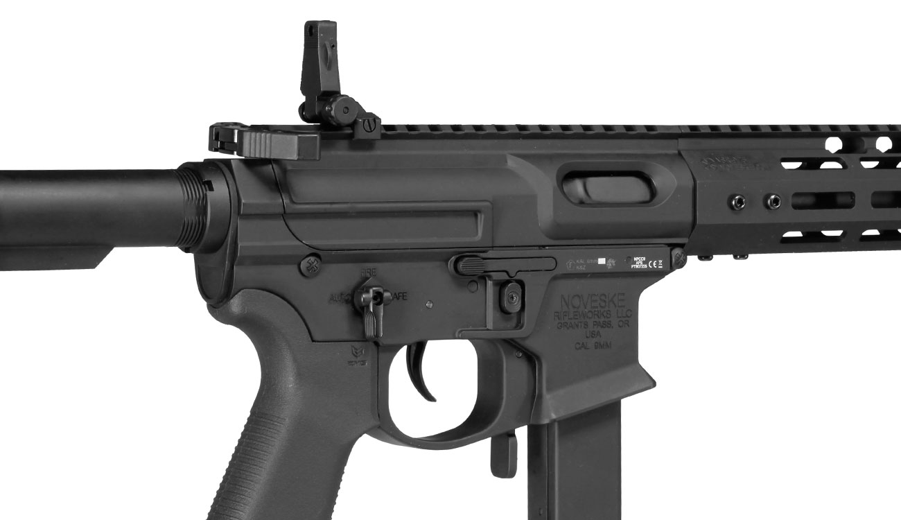 APS / EMG Noveske 9 9mm Gen. 4 eSilver Edge SDU-MosFet 2.0 Vollmetall S-AEG 6mm BB schwarz Bild 9