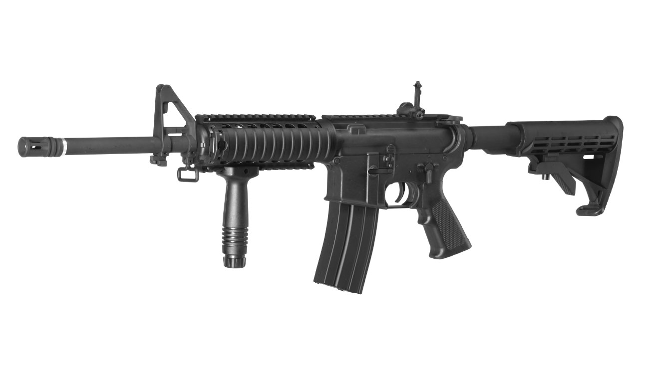 APS M4 RIS Carbine Kompetitor-Series eSilver Edge SDU-MosFet 2.0 AEG 6mm BB schwarz