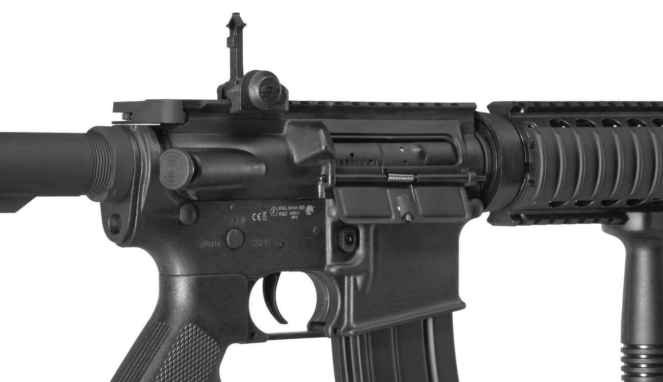 APS M4 RIS Carbine Kompetitor-Series eSilver Edge SDU-MosFet 2.0 AEG 6mm BB schwarz Bild 8