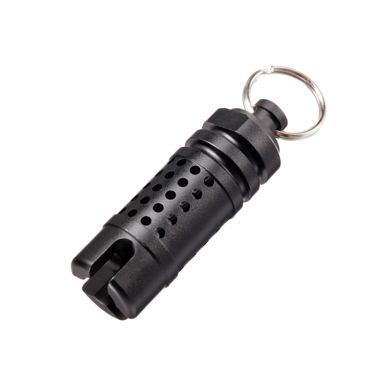Matrix Hive CNC Aluminium Flash-Hider schwarz 14mm- mit Schlsselanhnger-Adapter