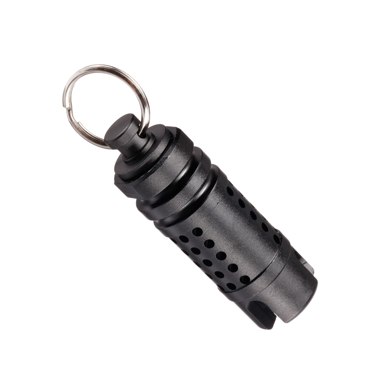 Matrix Hive CNC Aluminium Flash-Hider schwarz 14mm- mit Schlsselanhnger-Adapter Bild 1