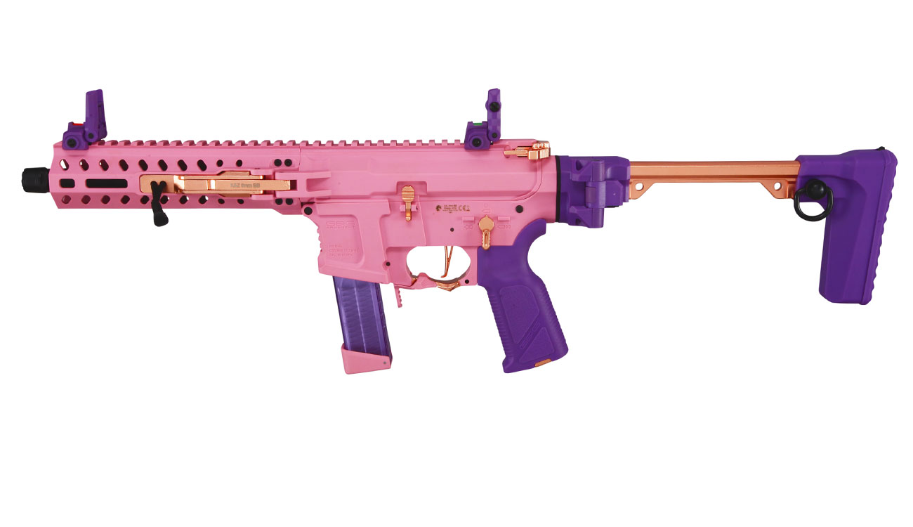 G&G FAR9 Rapid Folding PCC ETU-Mosfet Polymergehuse AEG 6mm BB Pink-Gold Edition Bild 1