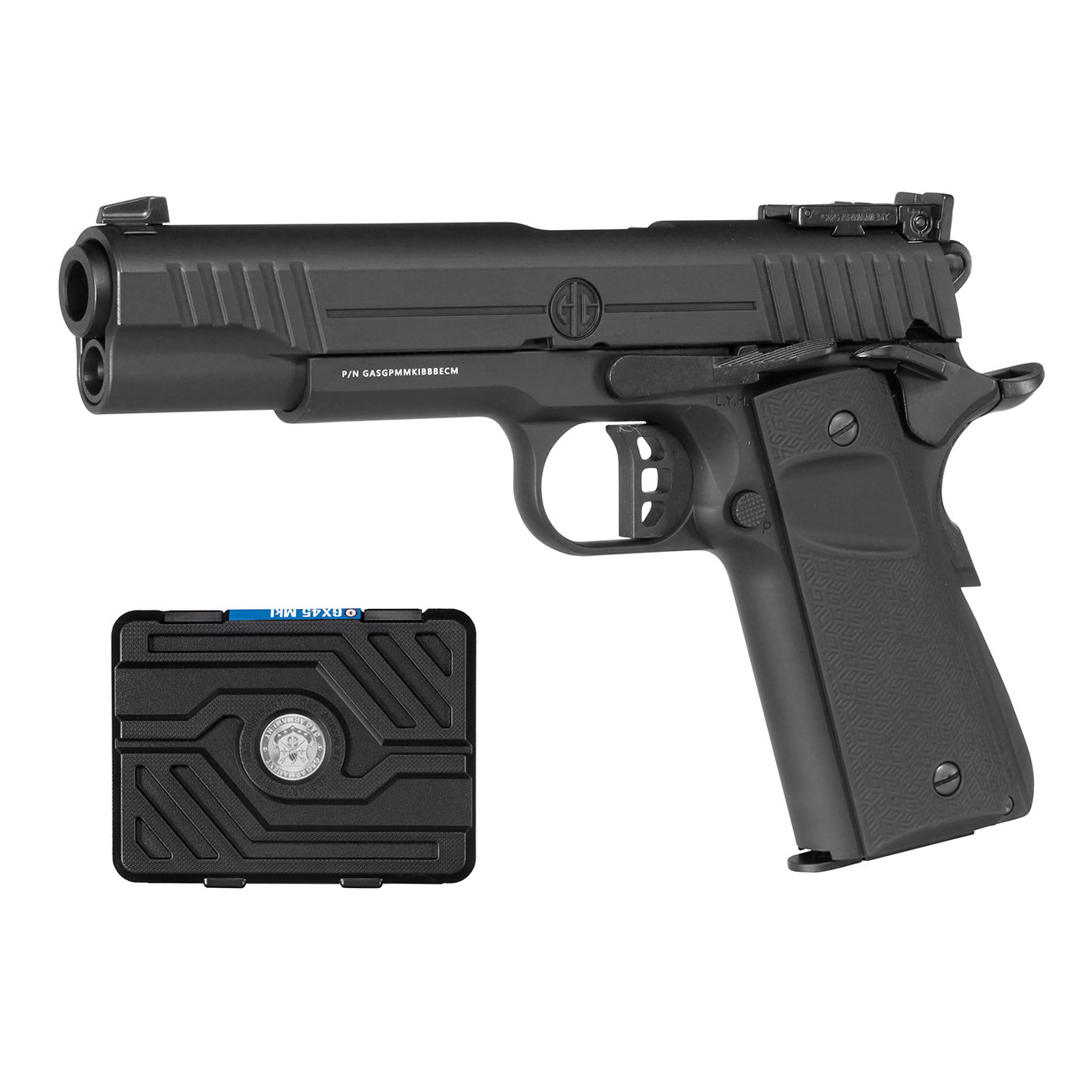 G&G GX45 MkI Airsoftpistole Vollmetall GBB 6mm BB schwarz inkl. Pistolenkoffer