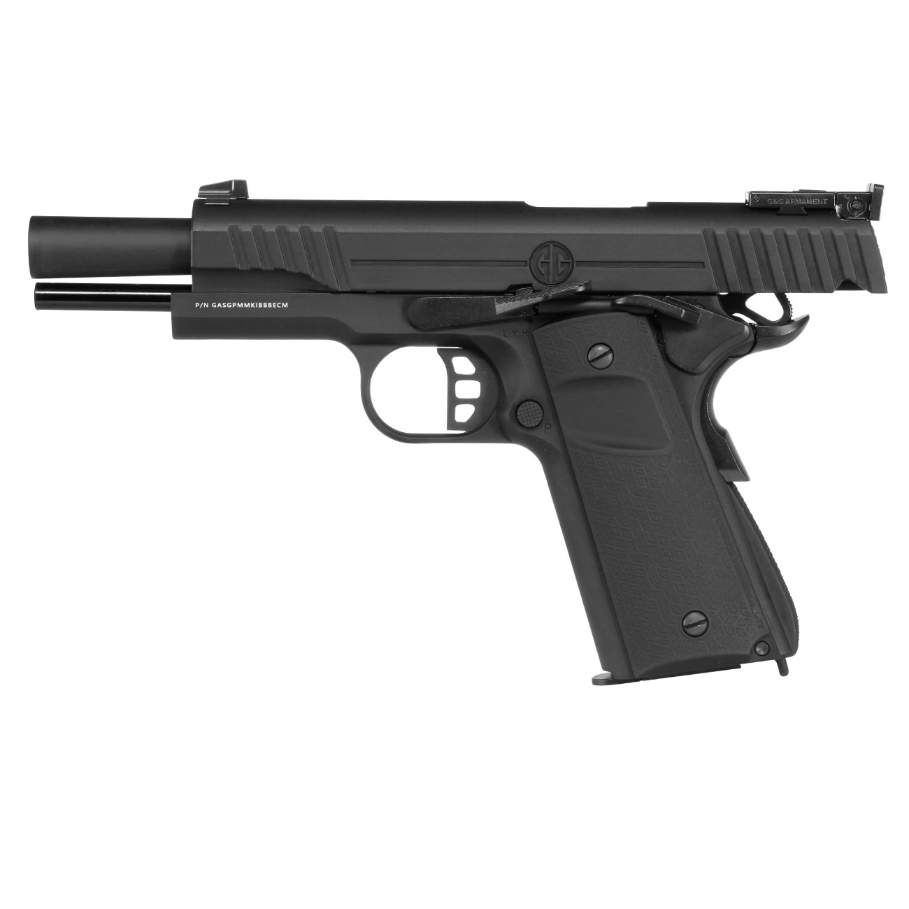 G&G GX45 MkI Airsoftpistole Vollmetall GBB 6mm BB schwarz inkl. Pistolenkoffer Bild 2