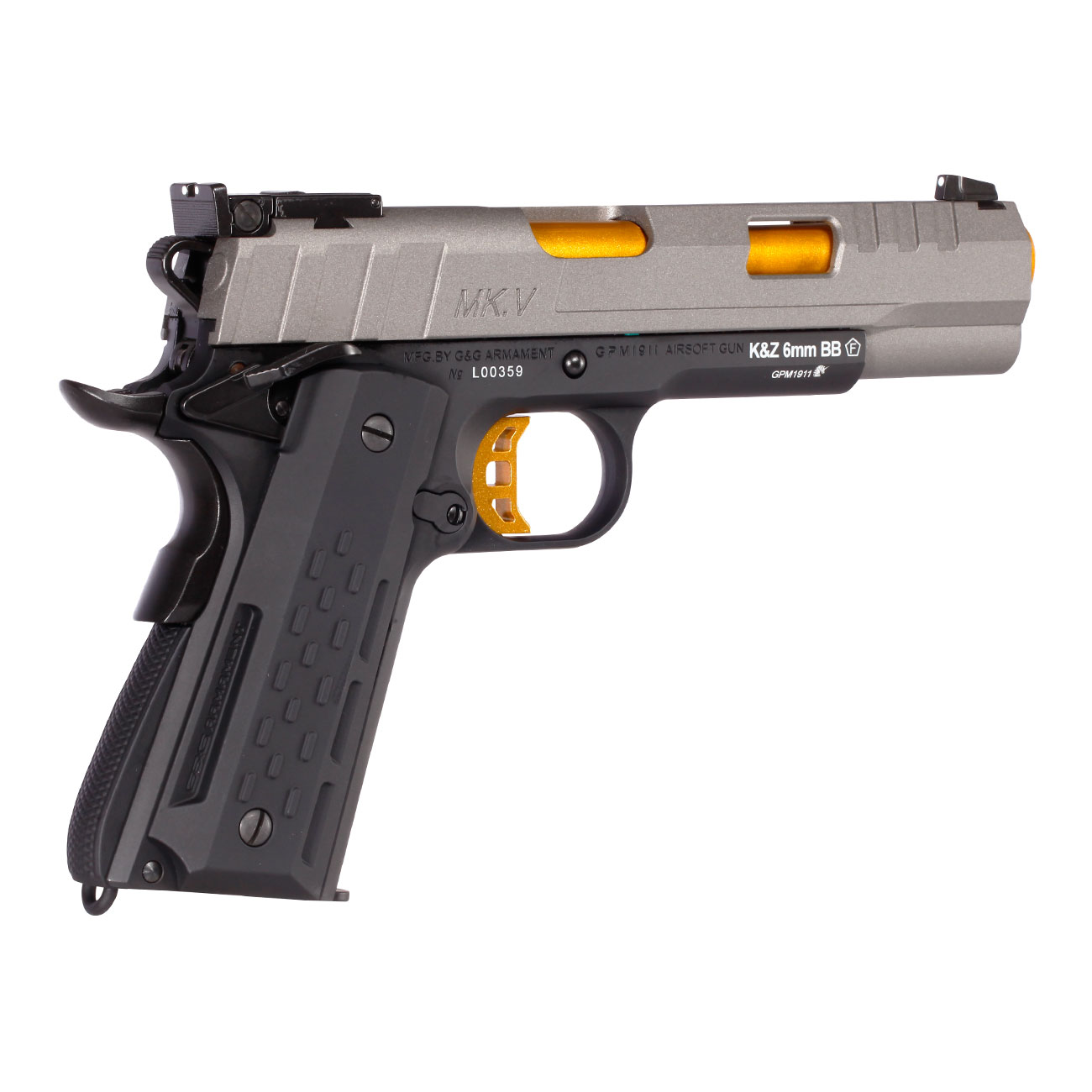 G&G GX45 MkV Airsoftpistole Vollmetall GBB 6mm BB grau inkl. Pistolenkoffer Bild 4