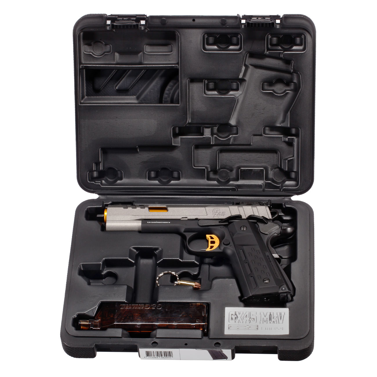 G&G GX45 MkV Airsoftpistole Vollmetall GBB 6mm BB grau inkl. Pistolenkoffer Bild 9