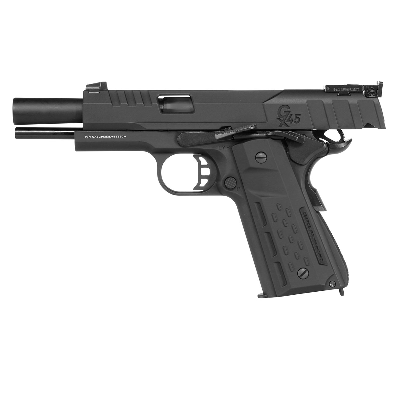 G&G GX45 MkV Airsoftpistole Vollmetall GBB 6mm BB schwarz inkl. Pistolenkoffer Bild 2