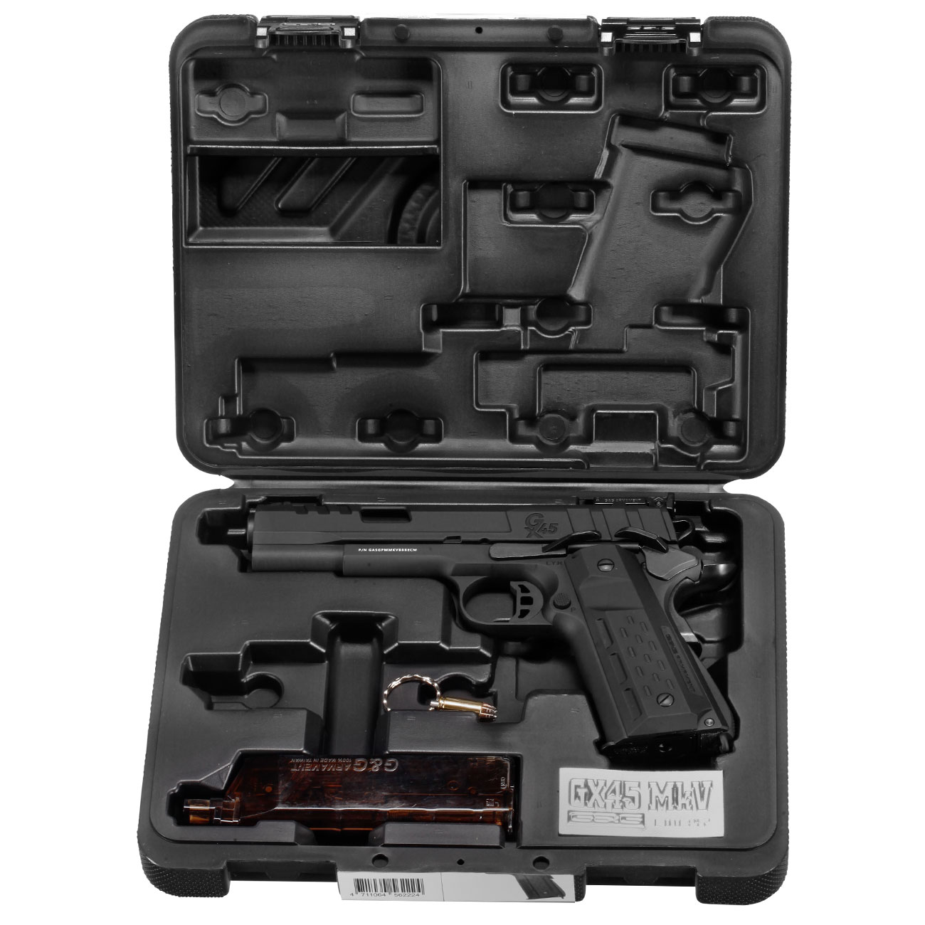 G&G GX45 MkV Airsoftpistole Vollmetall GBB 6mm BB schwarz inkl. Pistolenkoffer Bild 9