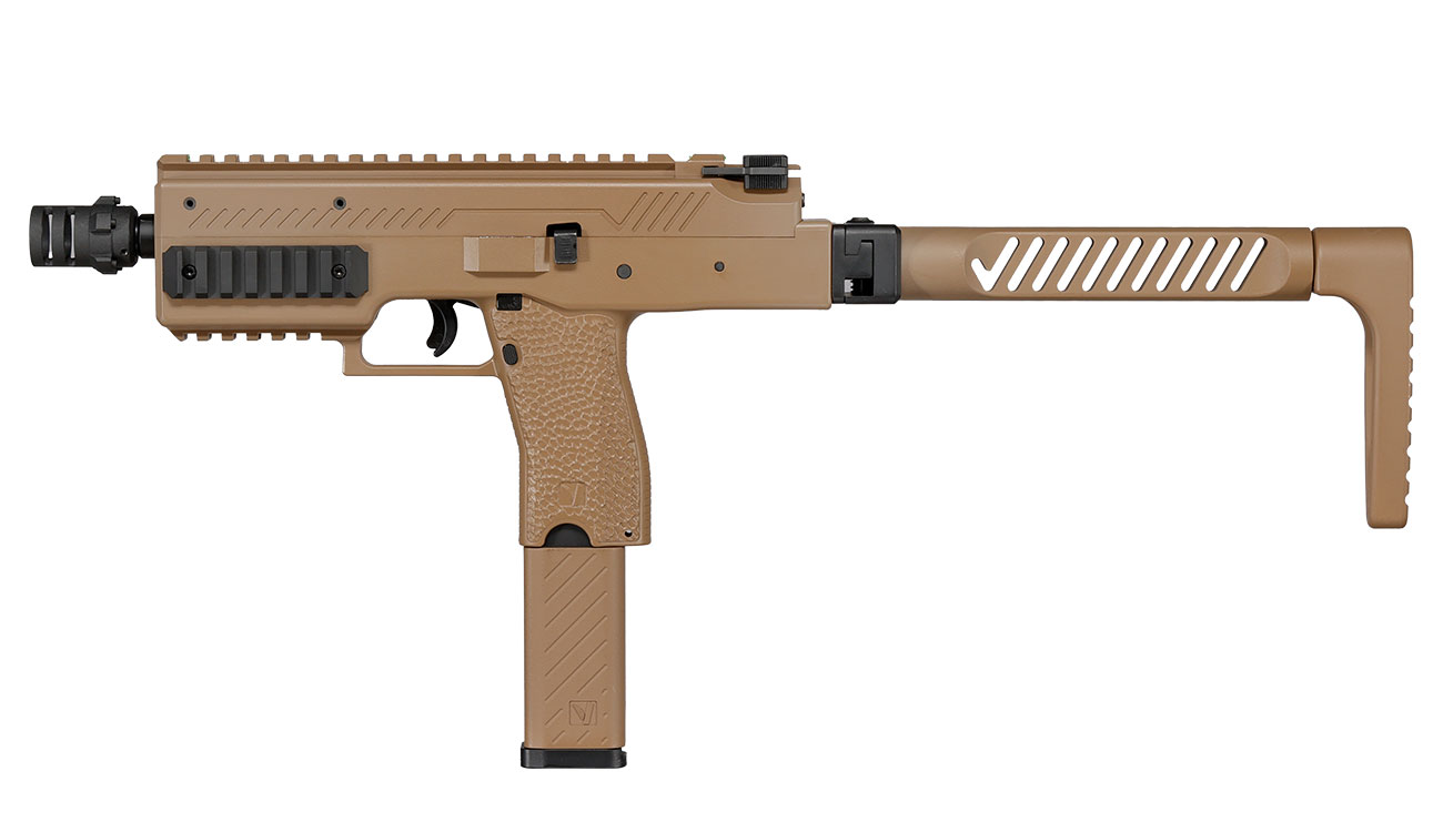 Vorsk VMP-1X PDW Polymer SMG GBB 6mm BB tan - Set mit Silencer / Ersatzmagazin Bild 2