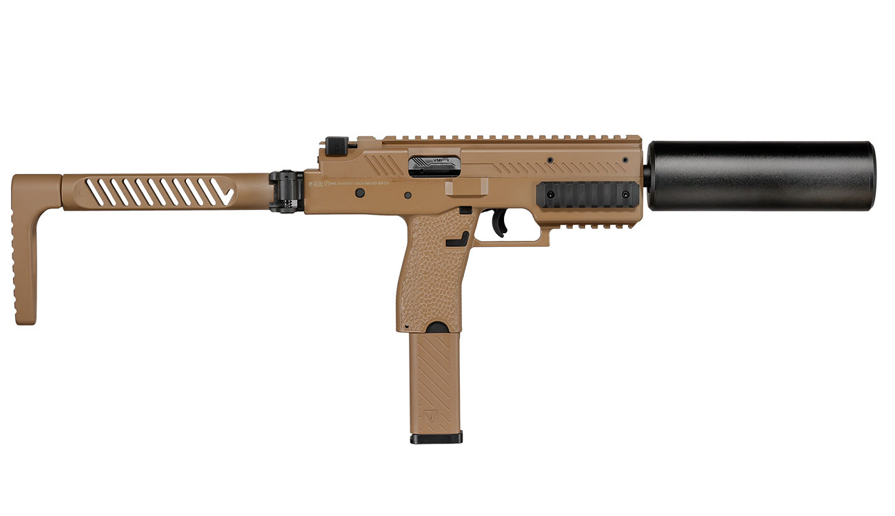 Vorsk VMP-1X PDW Polymer SMG GBB 6mm BB tan - Set mit Silencer / Ersatzmagazin Bild 3