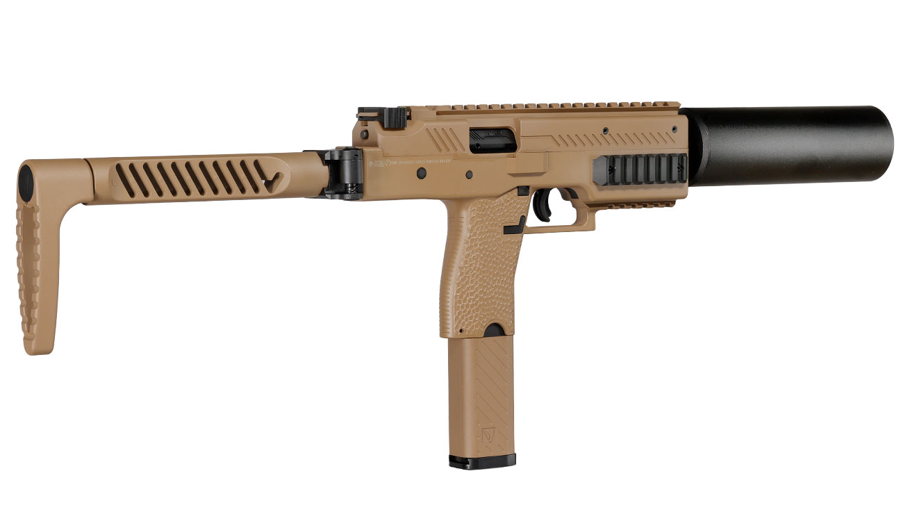 Vorsk VMP-1X PDW Polymer SMG GBB 6mm BB tan - Set mit Silencer / Ersatzmagazin Bild 4