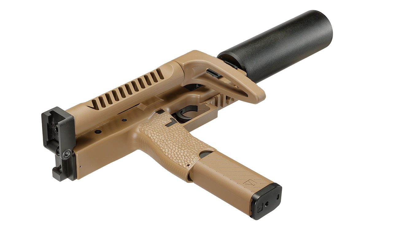 Vorsk VMP-1X PDW Polymer SMG GBB 6mm BB tan - Set mit Silencer / Ersatzmagazin Bild 5
