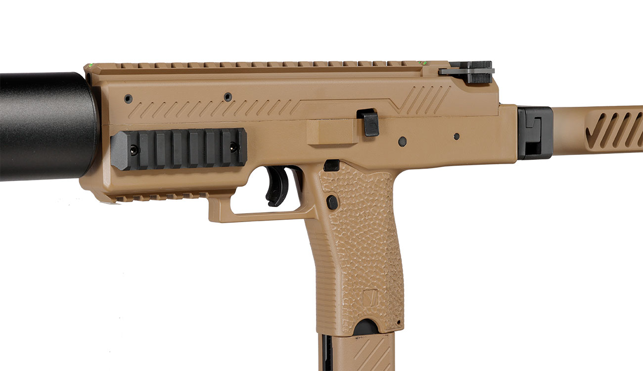 Vorsk VMP-1X PDW Polymer SMG GBB 6mm BB tan - Set mit Silencer / Ersatzmagazin Bild 9