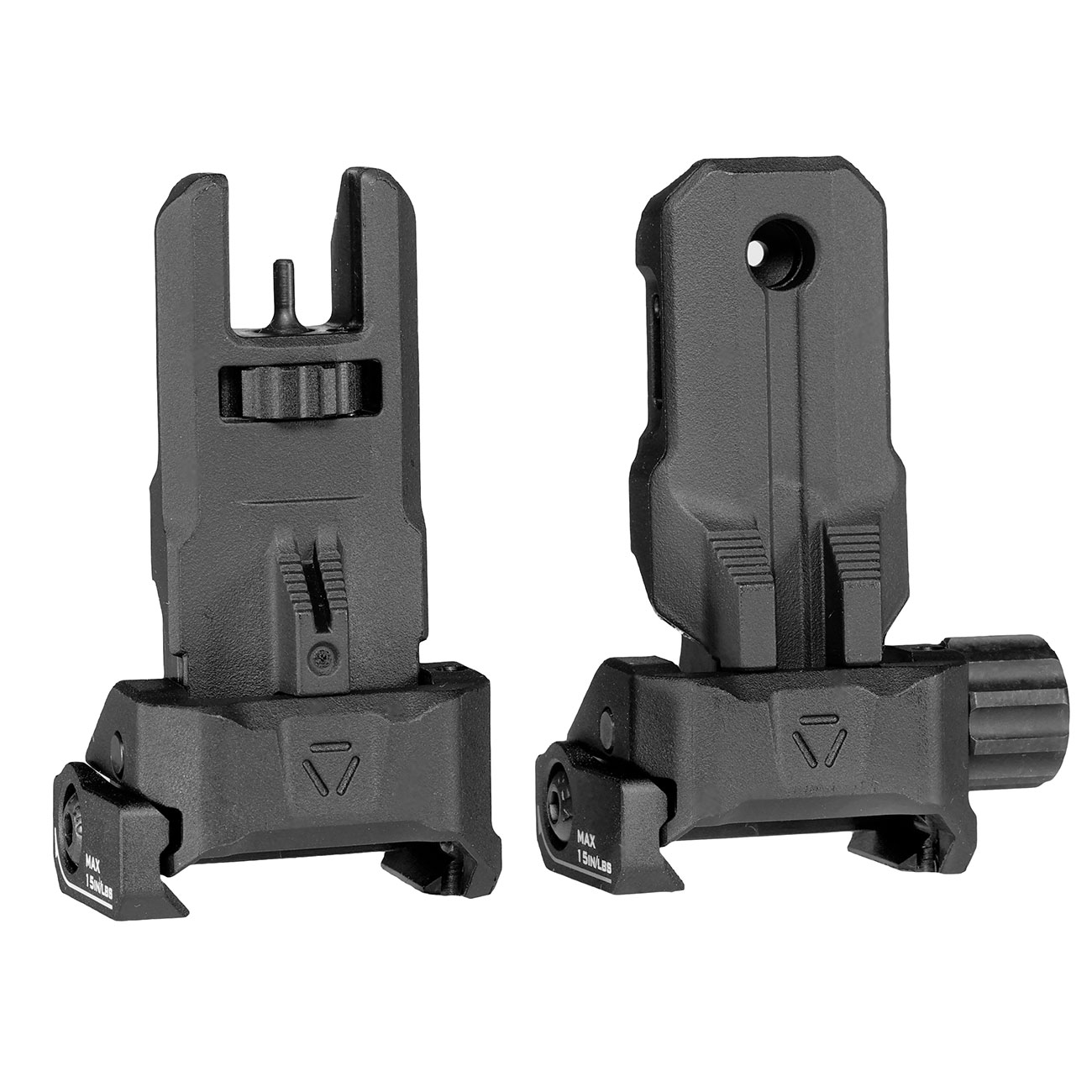 MadBull / Strike Industries Polymer Back-Up Low-Profile Flip-Up Zielvisier-Set f. 20 - 22 mm Schienen schwarz