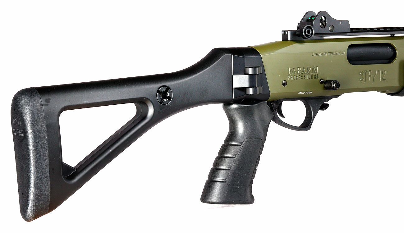 CYMA / BO Manufacture Fabarm STF12 Compact 11 Zoll Vollmetall Pump Action Gas Shotgun 6mm BB oliv Bild 11