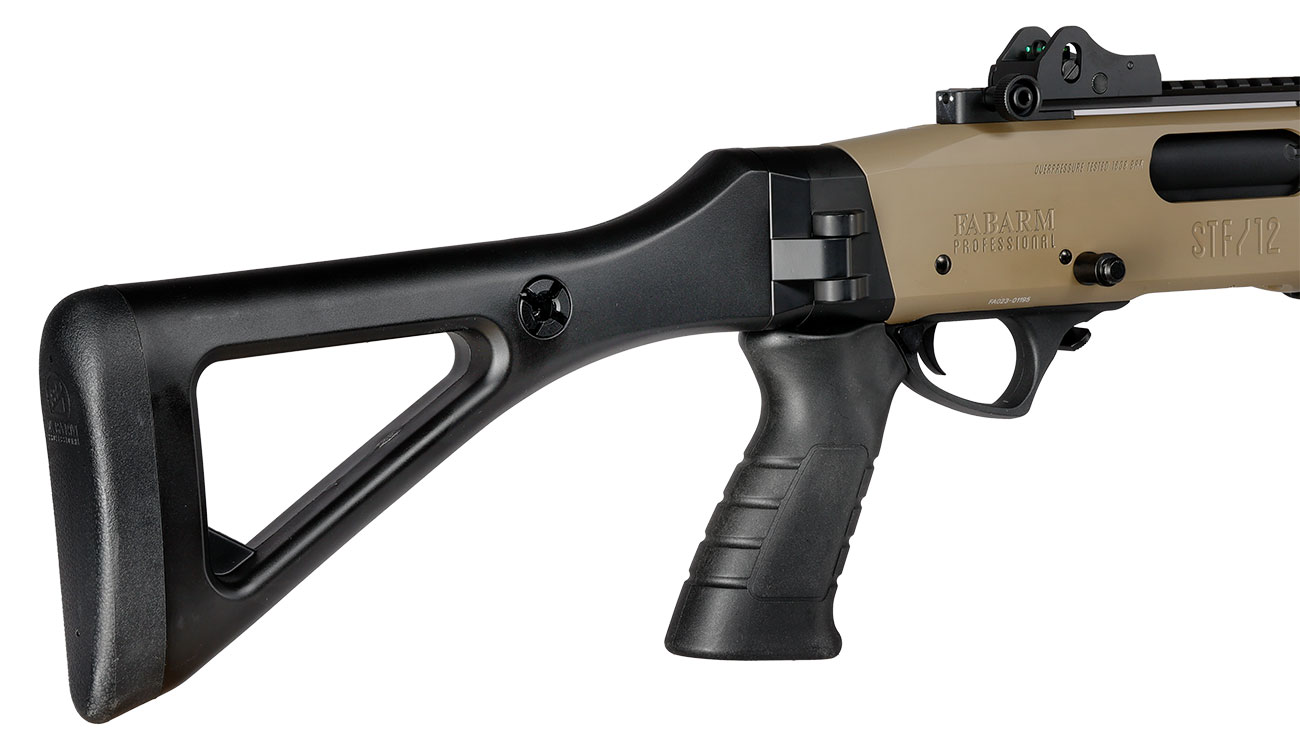 CYMA / BO Manufacture Fabarm STF12 Compact 11 Zoll Vollmetall Pump Action Gas Shotgun 6mm BB Flat Dark Earth Bild 11